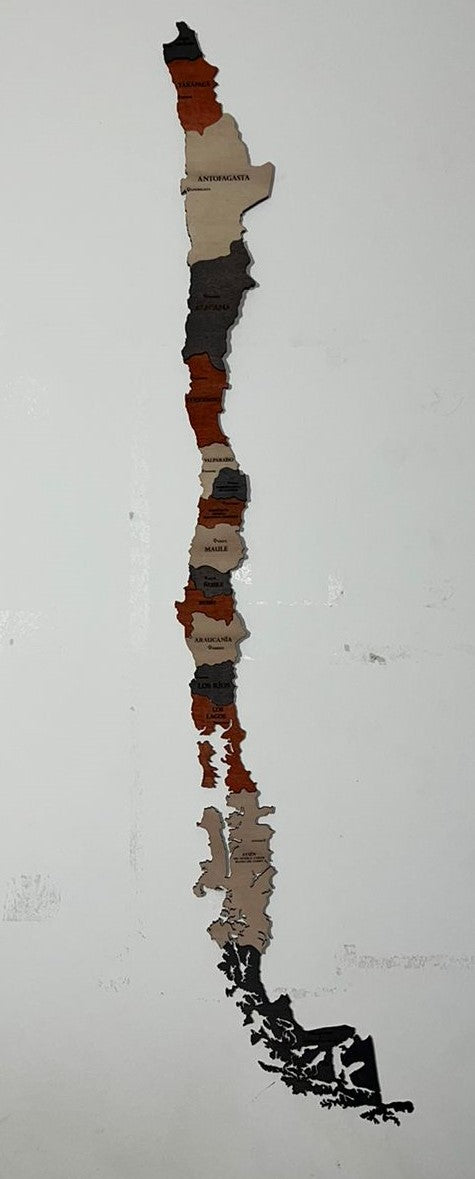 Mapa Chile 3D Roja
